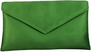 LONI Womens Neat Envelope Faux Suede Clutch Bag/Shoulder Bag