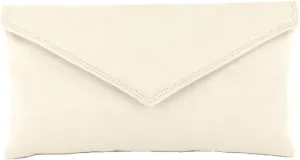 LONI Womens Neat Envelope Faux Suede Clutch Bag/Shoulder Bag