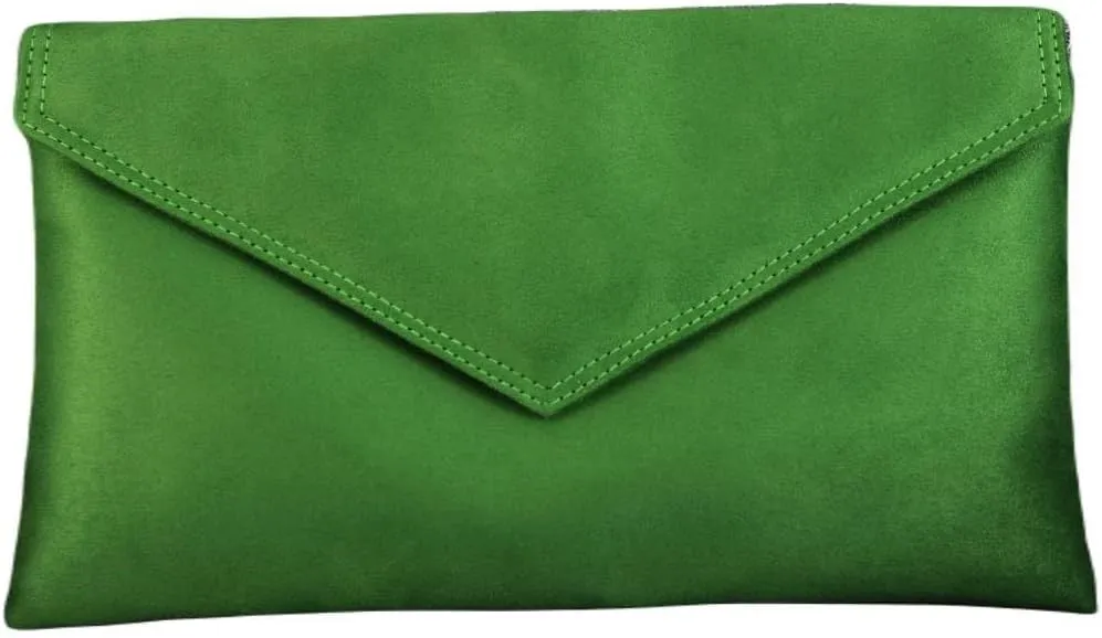 LONI Womens Neat Envelope Faux Suede Clutch Bag/Shoulder Bag