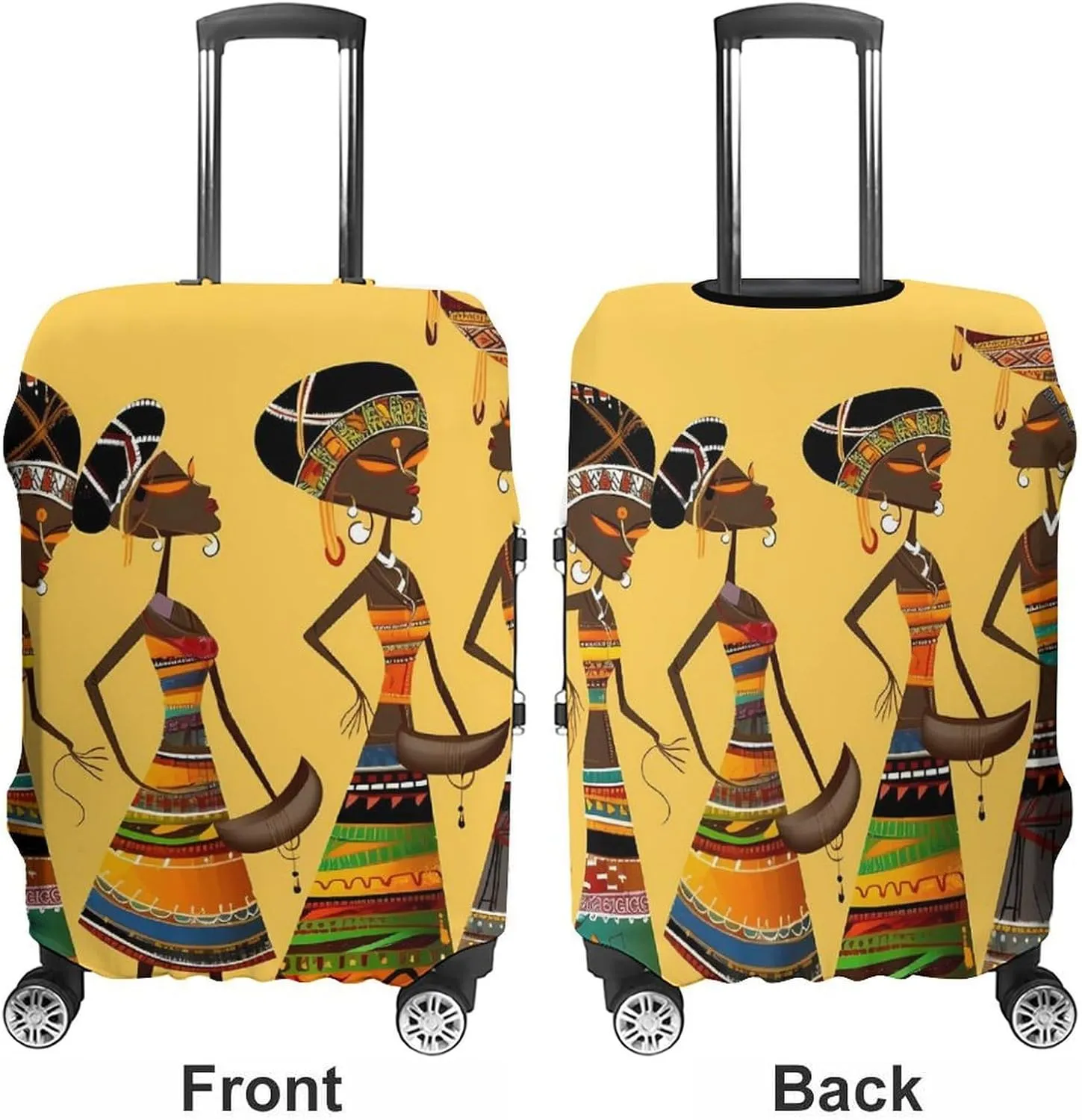 Luggage Cover for Travel, Creative African Culture Fashion Luggage Covers, Washable Stretch Suitcases Protector Fits 19-32 Inch Luggage L