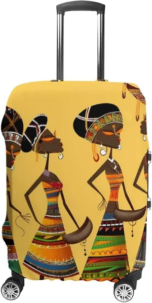 Luggage Cover for Travel, Creative African Culture Fashion Luggage Covers, Washable Stretch Suitcases Protector Fits 19-32 Inch Luggage L