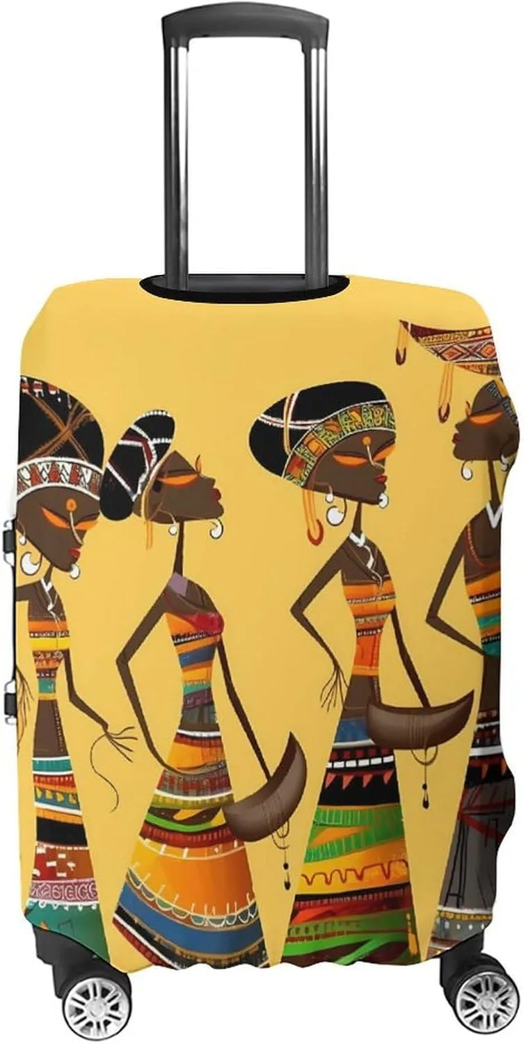 Luggage Cover for Travel, Creative African Culture Fashion Luggage Covers, Washable Stretch Suitcases Protector Fits 19-32 Inch Luggage L
