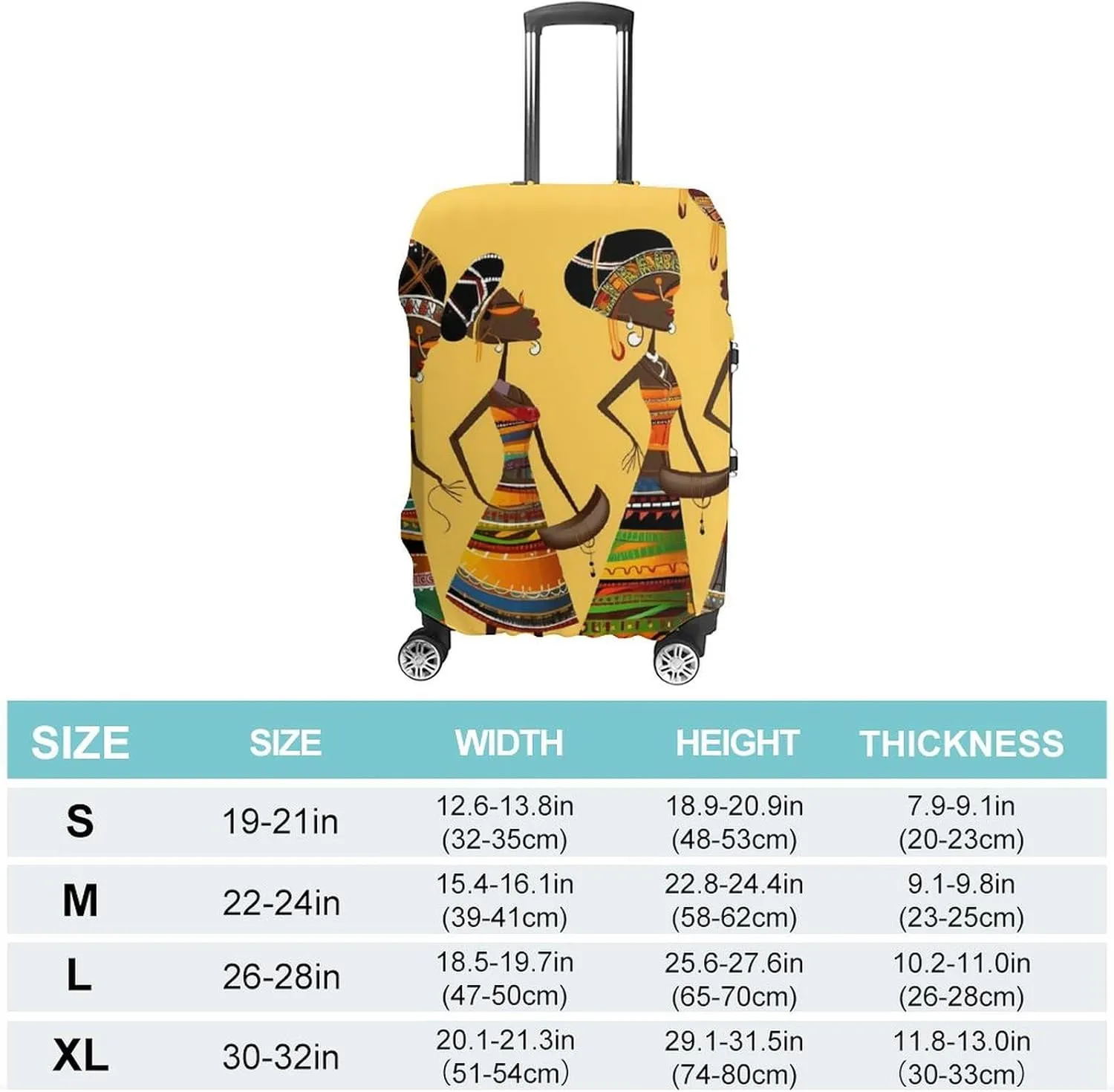 Luggage Cover for Travel, Creative African Culture Fashion Luggage Covers, Washable Stretch Suitcases Protector Fits 19-32 Inch Luggage L