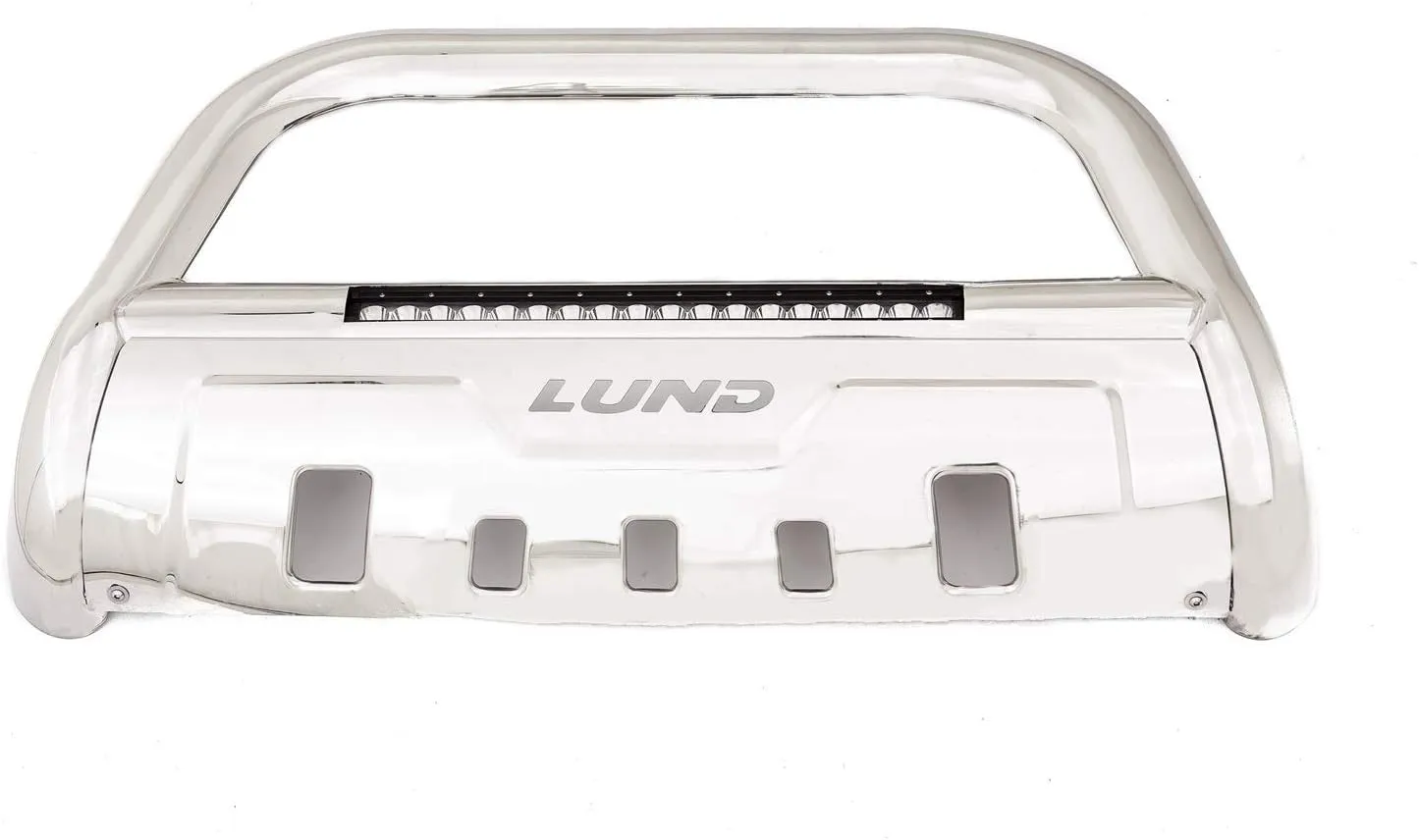 Lund 47021214 Bull Bar with Integrated LED Light Bar, Polished Stainless Steel for 2007  GM Trucks & SUVs