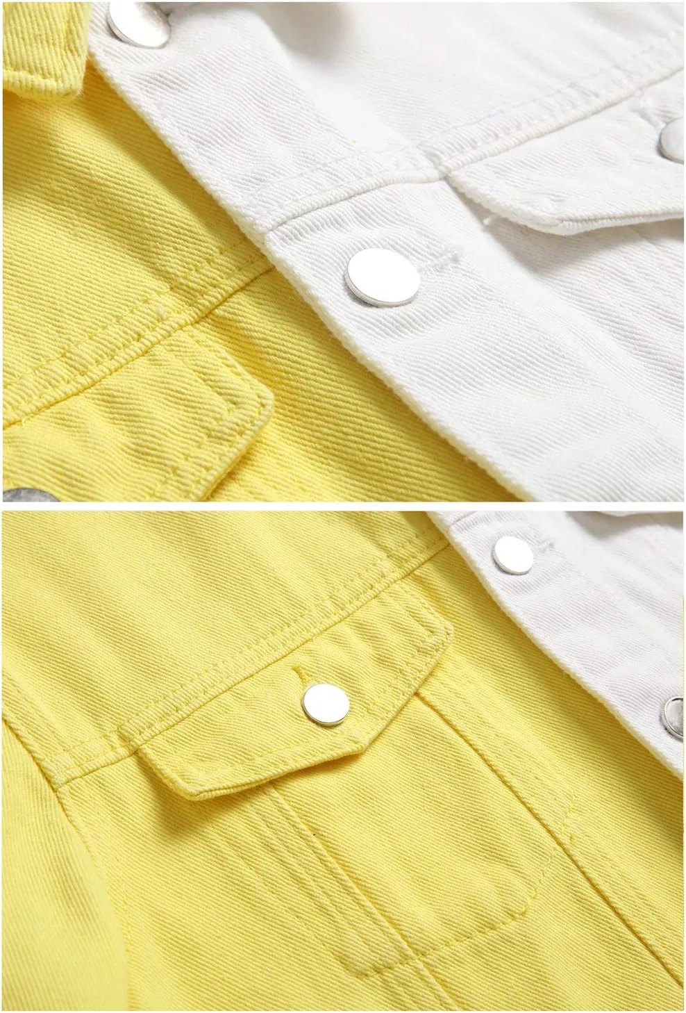 LZLER Jean Jacket for Men,Separable Left&Right Ripped Slim Fit Mens Denim Jacket