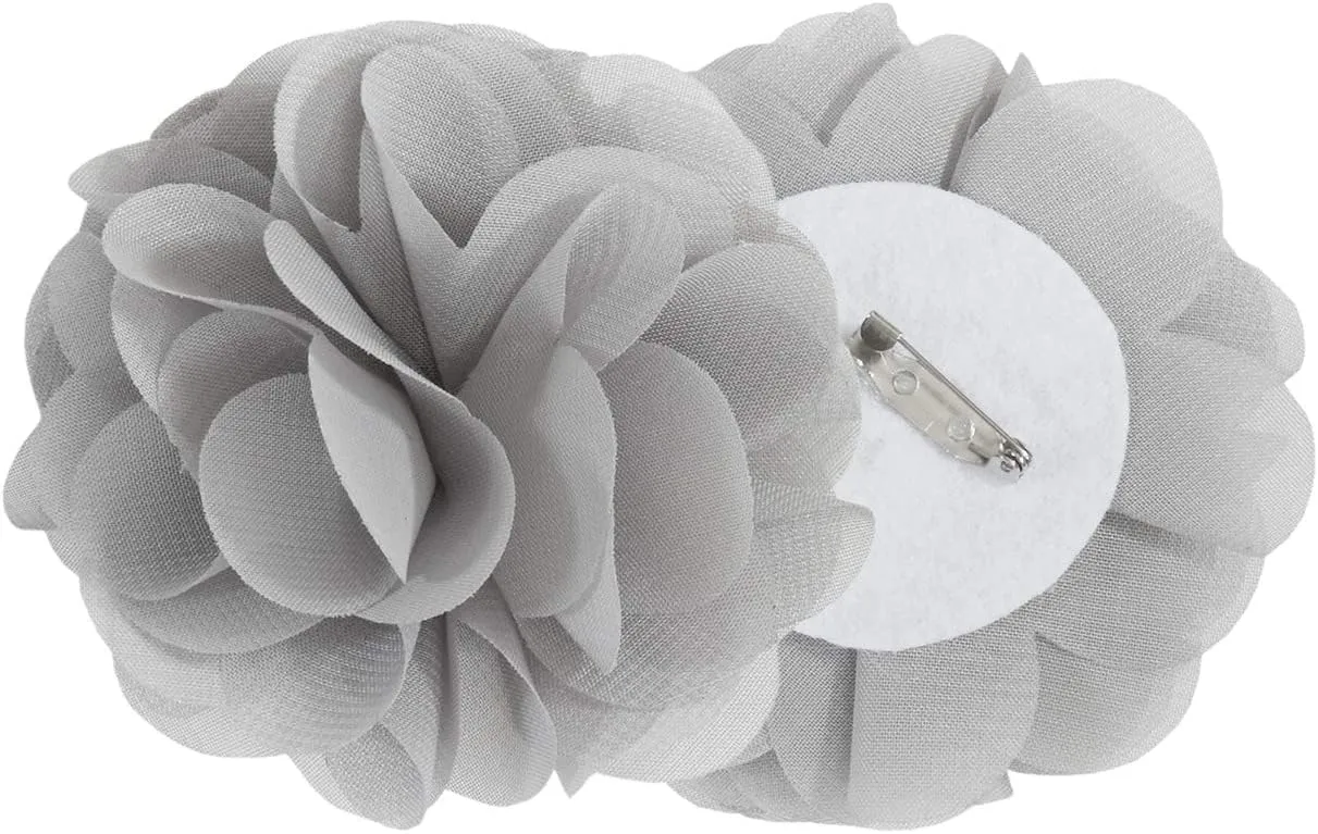 Madison Park Rosette Floral Embellished Cuff Tab Top Solid Single Window Treatments Curtain Panel Drape for Bedroom Living Room and Dorm, 50"x63", Grey