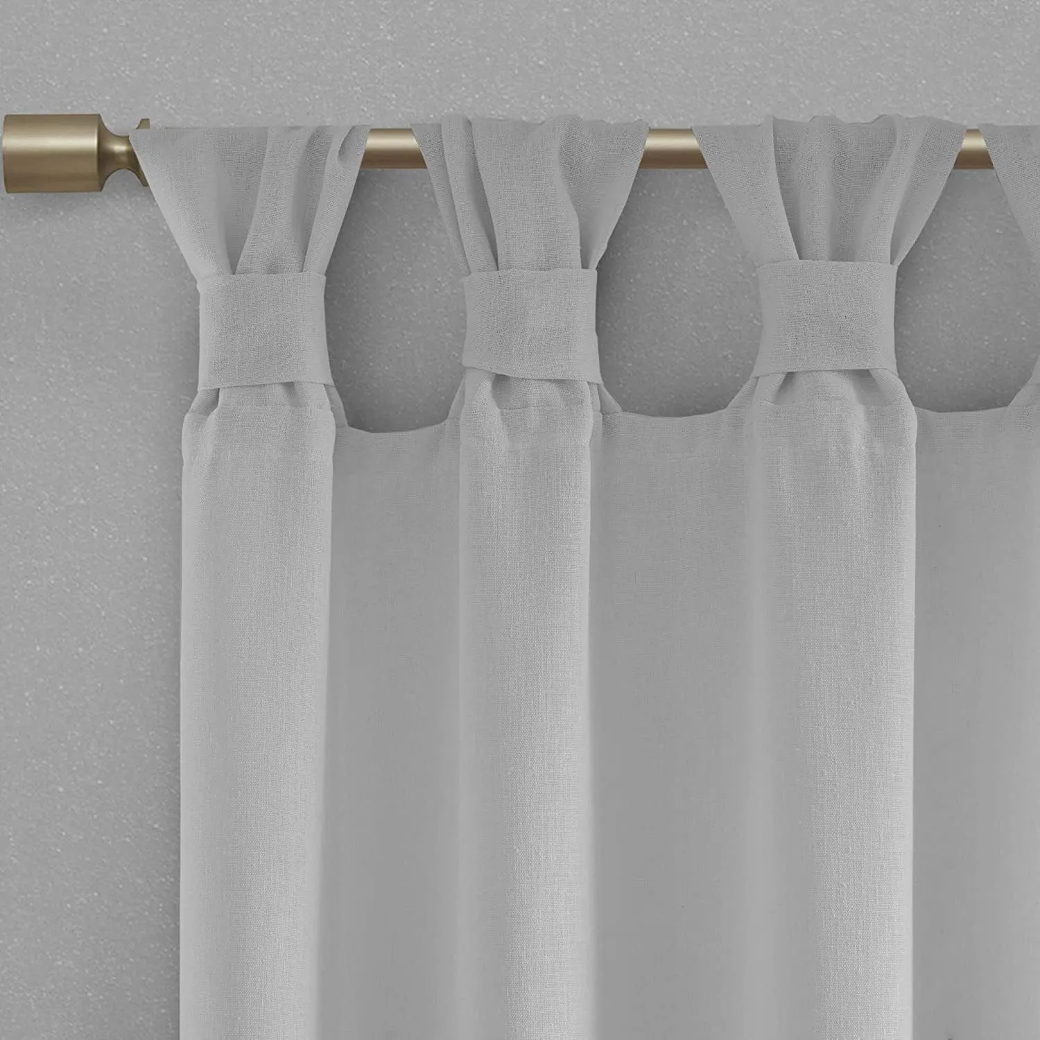 Madison Park Rosette Floral Embellished Cuff Tab Top Solid Single Window Treatments Curtain Panel Drape for Bedroom Living Room and Dorm, 50"x63", Grey