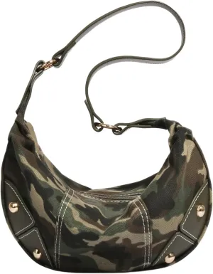 MakeMeChic Women's Camo Studded Shoulder Bag Top Handle Zipper Y2k Handbag Clutch Purse