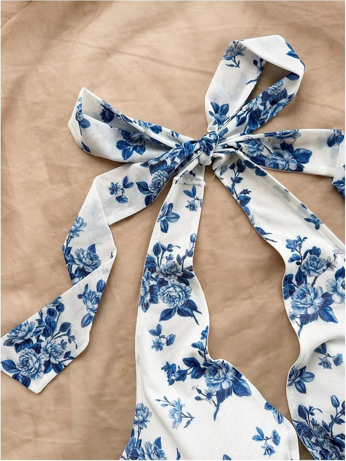 MakeMeChic Women's Floral Print Halter Top Shirred Lettuce Trim Knot Front Summer Shirt