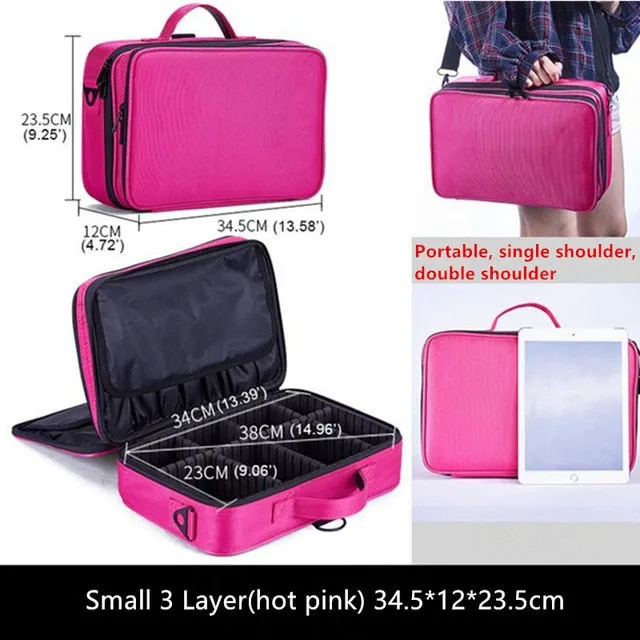 Makeup Bag Big Organizer Cosmetic Case Travel