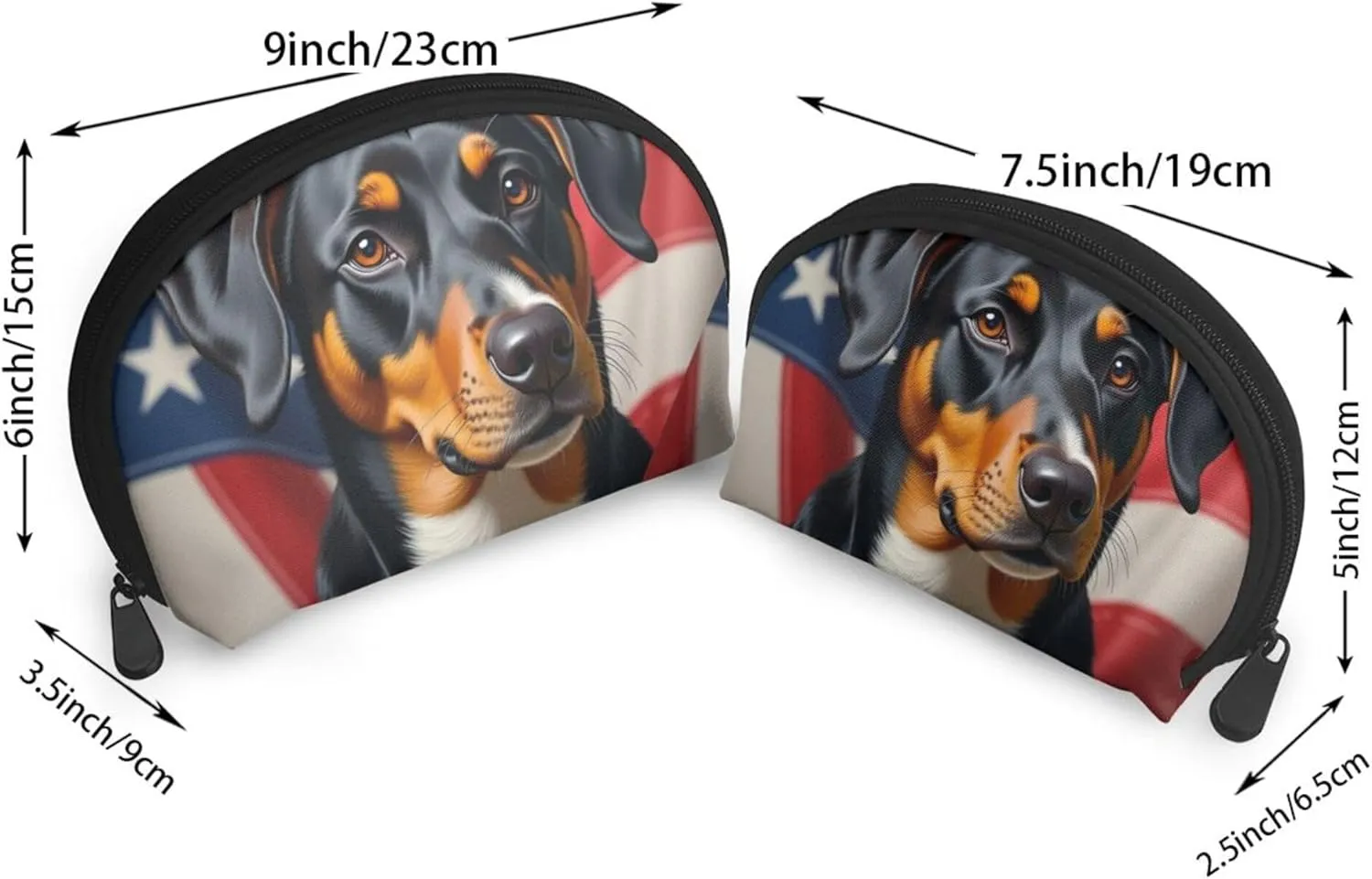 Makeup Bag for Purse Compatible with American Us Flag Boston Terrier, Small Makeup Zipper Pouch, Travel Cosmetic Bag Coin Purse, Portable Toiletry Storage Pouch Bag for Women