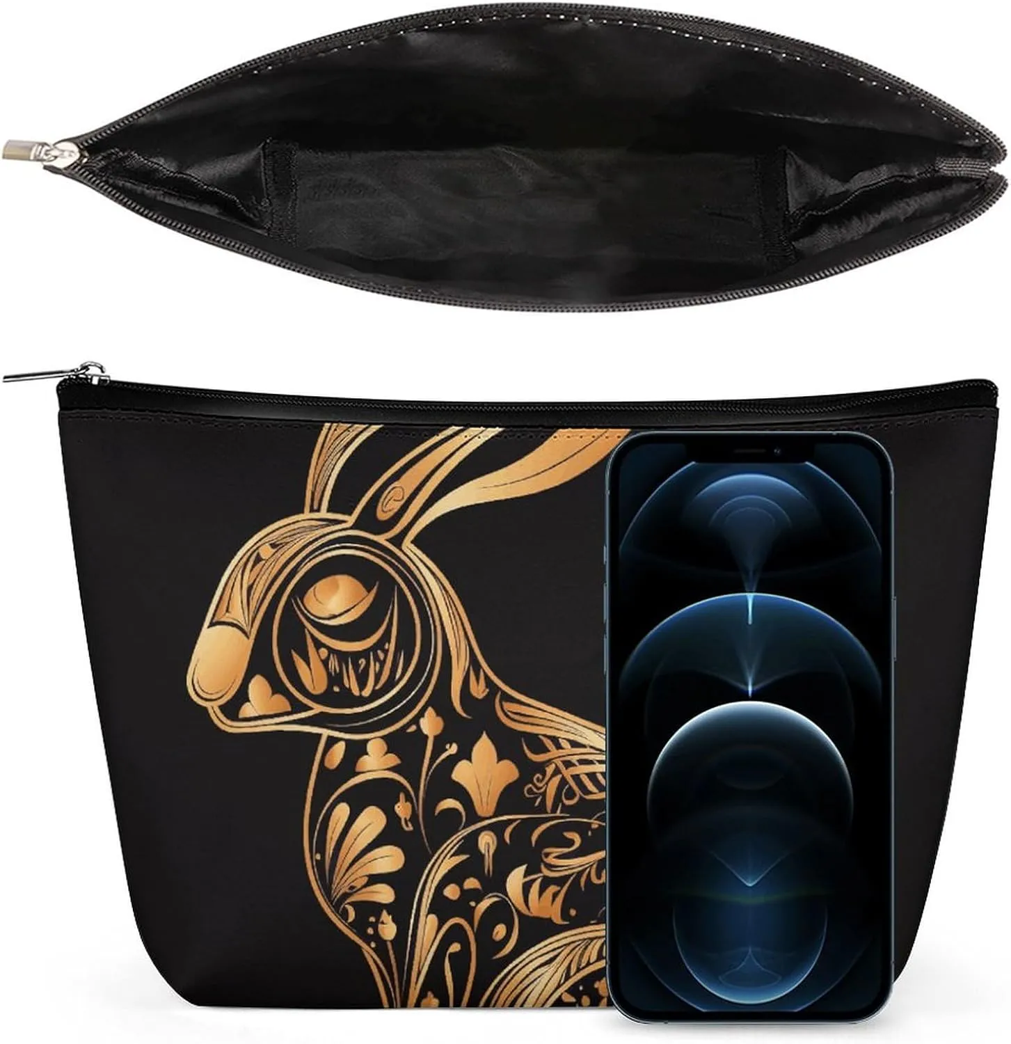 Makeup Bag Portable Cosmetic Bag Large Capacity Travel Makeup Bag Storage Bag Rabbit Icon Printed Toiletry Bag Suitable for Women And Girls