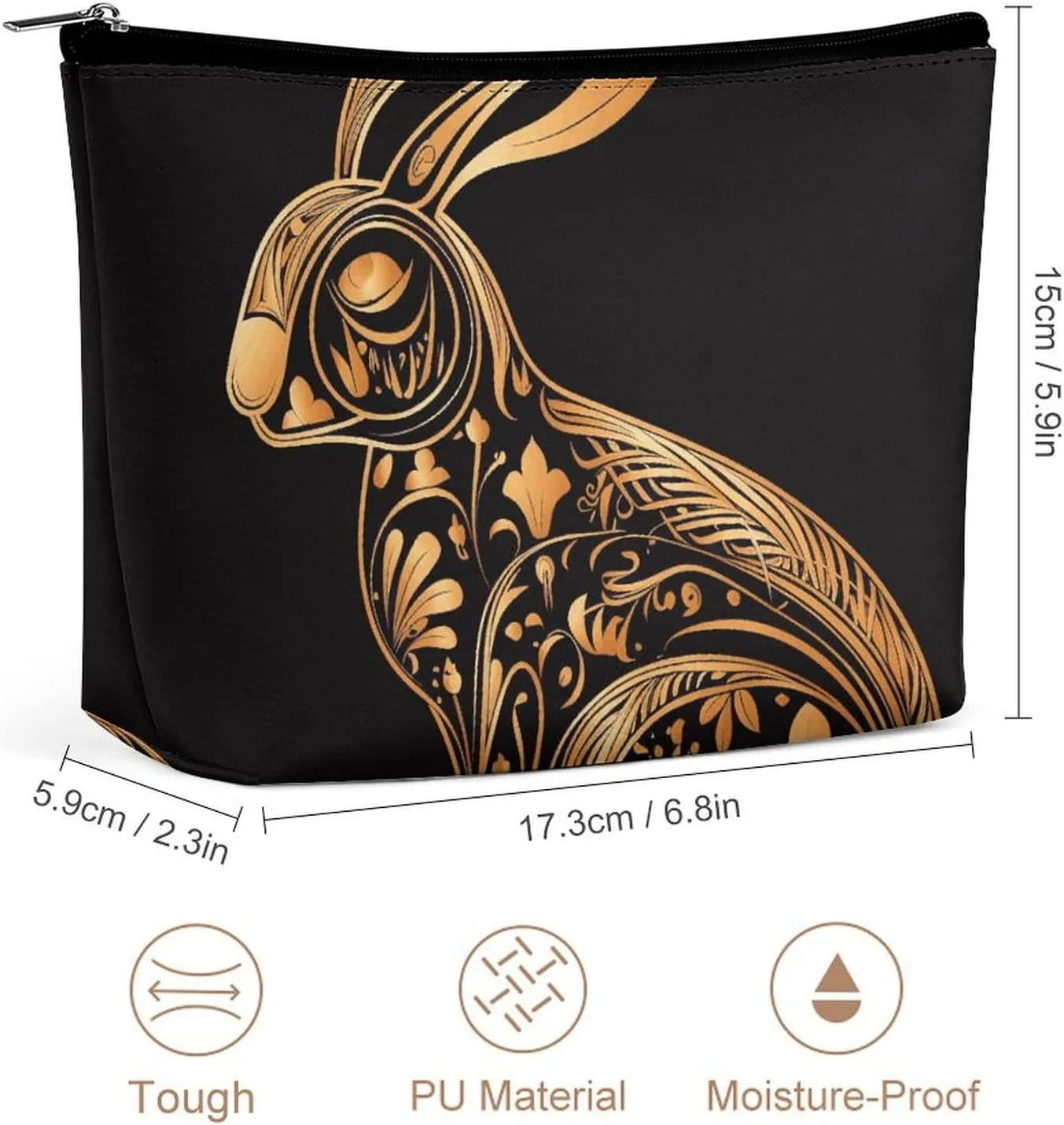 Makeup Bag Portable Cosmetic Bag Large Capacity Travel Makeup Bag Storage Bag Rabbit Icon Printed Toiletry Bag Suitable for Women And Girls