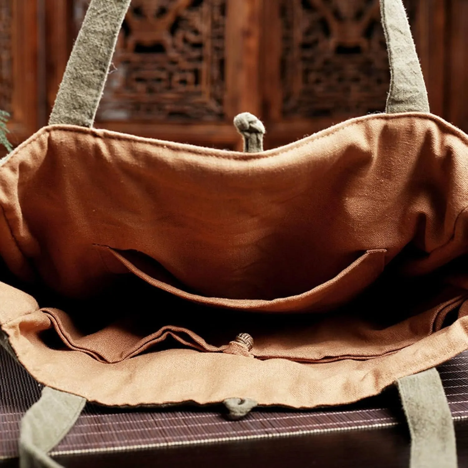 Manufacturer Cotton and Linen Portable Tea Set Storage Bag Travel Tea Set Large Capacity Cloth Handbag Shopping Bag can be formulated