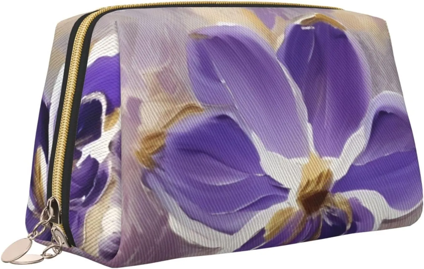 Marble Purple Toiletry Pouch, Travel-Friendly Makeup Organizer For Makeup Brushes, Lipsticks