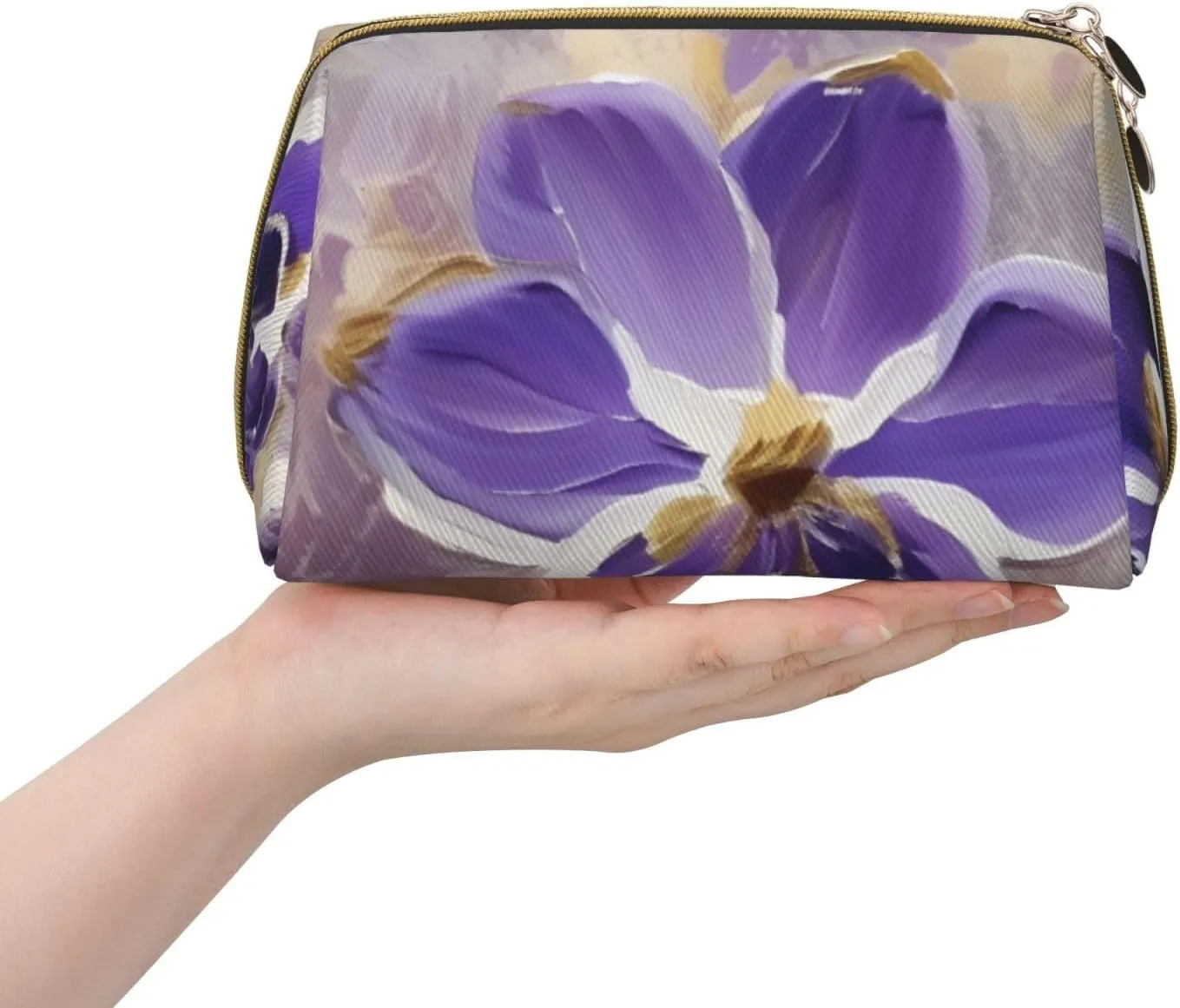 Marble Purple Toiletry Pouch, Travel-Friendly Makeup Organizer For Makeup Brushes, Lipsticks