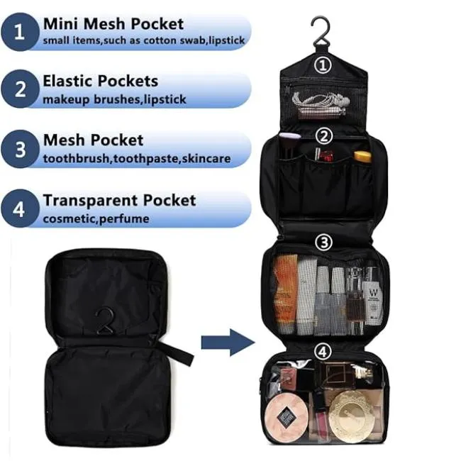 Marianna | Waterproof Large Hanging Cosmetic Toiletry Bag for Travel