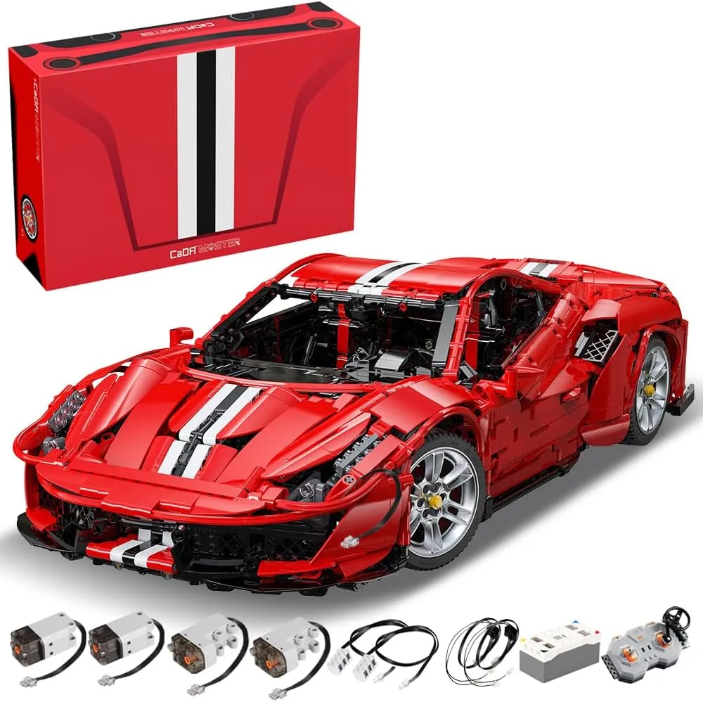 Master C61042W Super Car Building Kit, MOC Remote Control Car, 1:8 RC Collectible Scale Model Technique Car Blocks Set for Adults (3187 PCS)