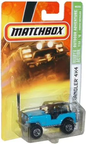 Mattel Matchbox 2007 MBX Outdoor Adventure 1:64 Scale Die Cast Metal Car # 82 - Blue 2 Door Sport Utility Vehicle SUV Jeep Wrangler 4x4