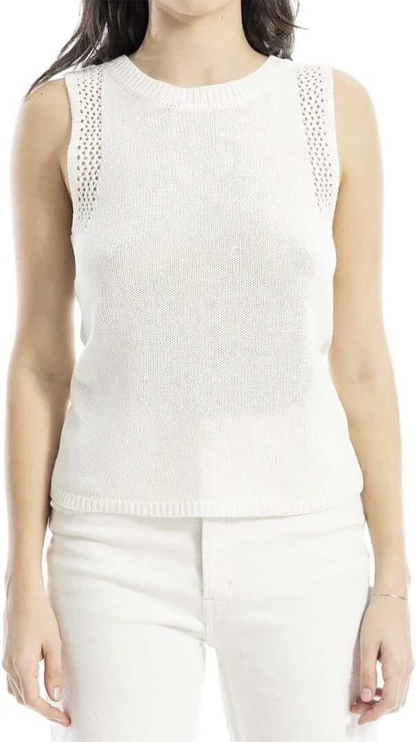 Max Studio Sleeveless Sweater Linen-Blend Top