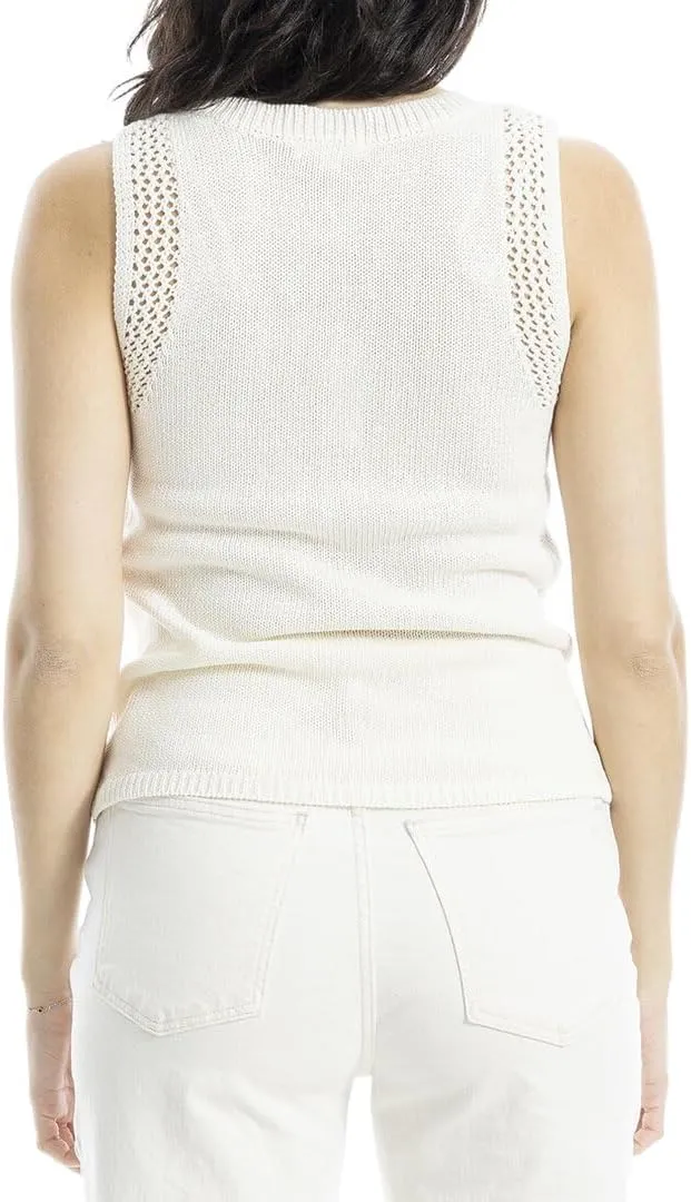 Max Studio Sleeveless Sweater Linen-Blend Top