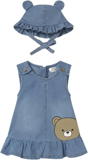 Mayoral Denim Dress & hat for Baby-Girls Denim