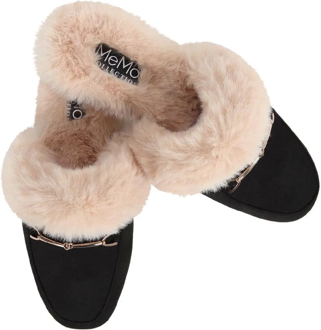 MeMoi Women's The Brixton Mule Faux-Fur Lined Loafer Slippers
