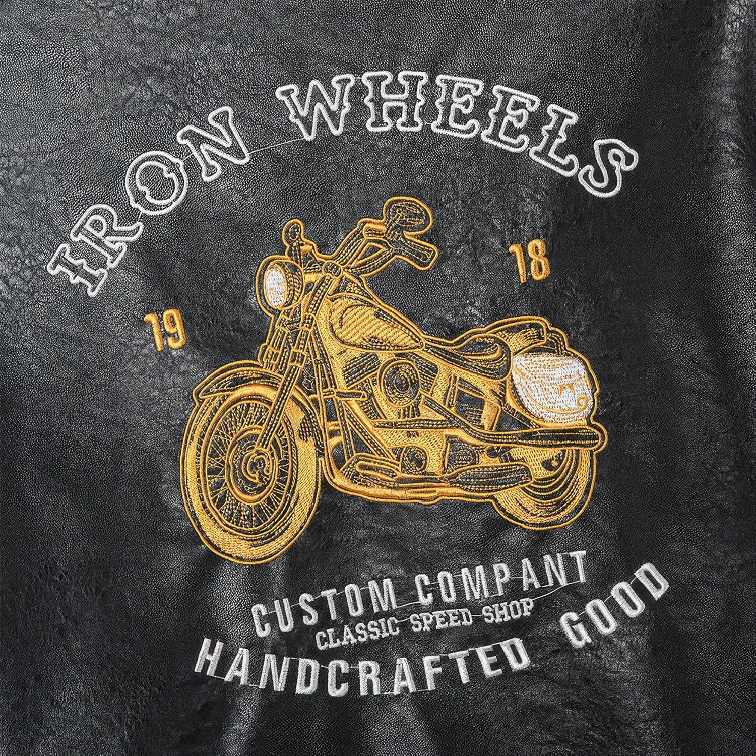 Men Motorcycle Casual Embroidered Retro Aviator Jacket Pu Jacket Warm Overcoat Genuine Leather Jackets