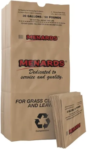 Menards 30 Gallon Heavy Duty Brown Paper Lawn and Refuse Bags (25 count)