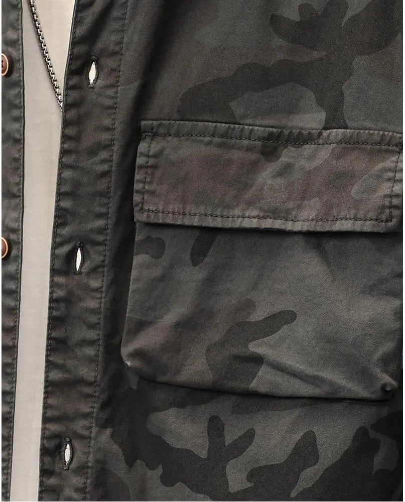 Men's Camouflage Military Shirts Relaxed Fit Multi Pockets Cotton Long Sleeves Shirts