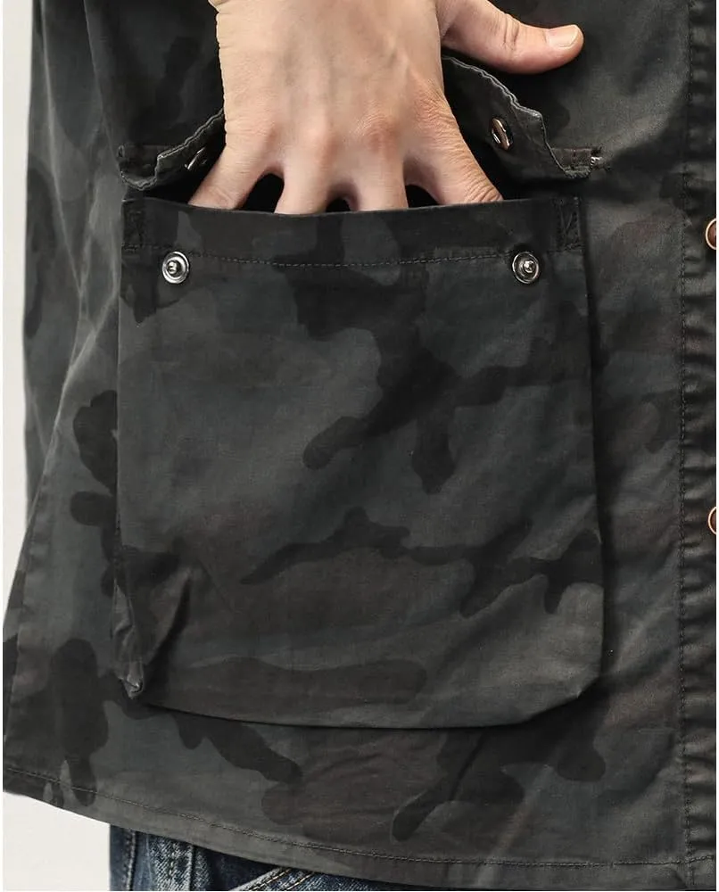 Men's Camouflage Military Shirts Relaxed Fit Multi Pockets Cotton Long Sleeves Shirts