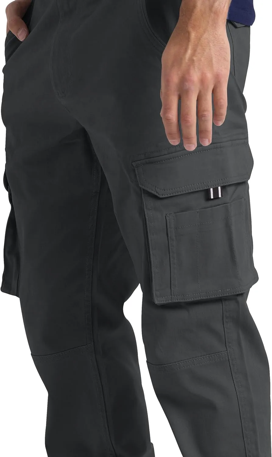 Mens Cargo Pant 100% Cotton Slim-Fit Relaxed Tactical Hiking Heavy Duty Workwear 6 Pockets Outdoor Cargo Works Pants 32W-44W
