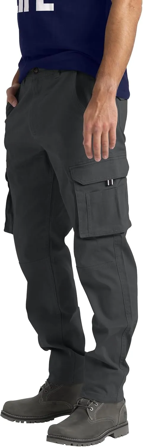 Mens Cargo Pant 100% Cotton Slim-Fit Relaxed Tactical Hiking Heavy Duty Workwear 6 Pockets Outdoor Cargo Works Pants 32W-44W