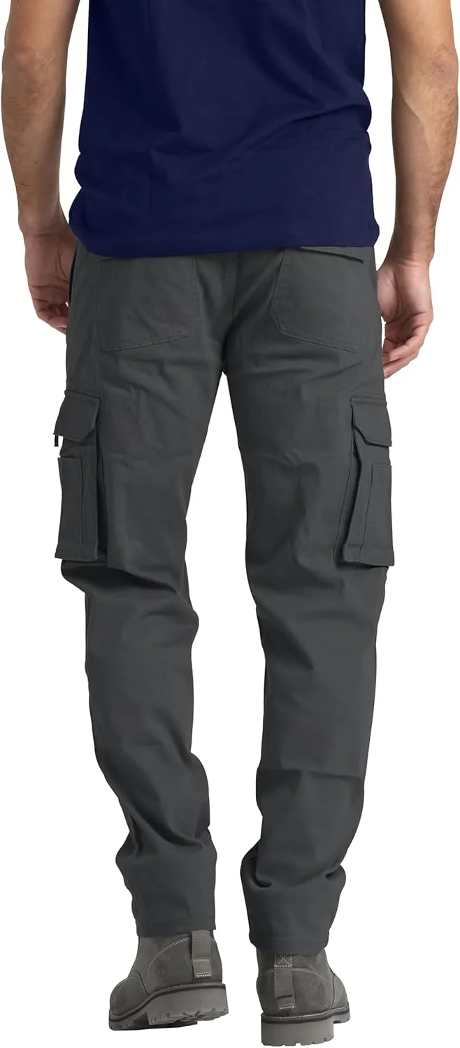 Mens Cargo Pant 100% Cotton Slim-Fit Relaxed Tactical Hiking Heavy Duty Workwear 6 Pockets Outdoor Cargo Works Pants 32W-44W