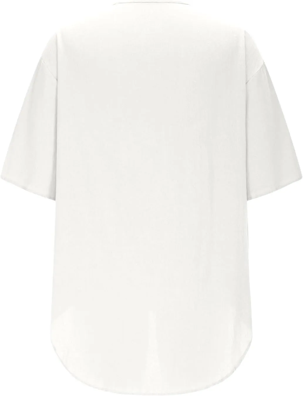 Men's Cotton Linen T-Shirts Summer Solid V Neck Short Sleeve Tunic Tops Casual Fashion Loose Fit Beach Long Blouse