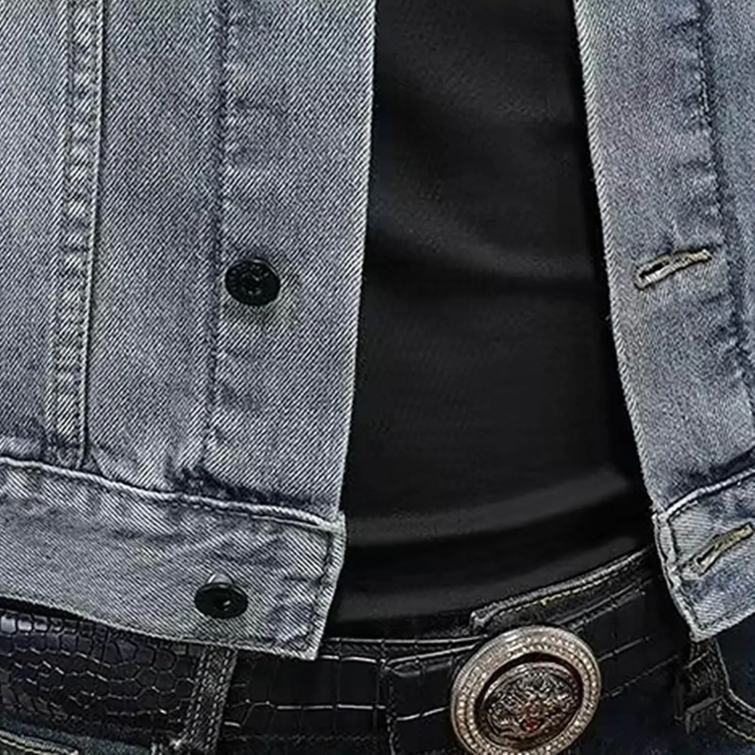 Mens Jackets Turtle Neck Denim Jackets Outerwear for Man Long Sleeve Work Western Winter Fall Jackets 2025