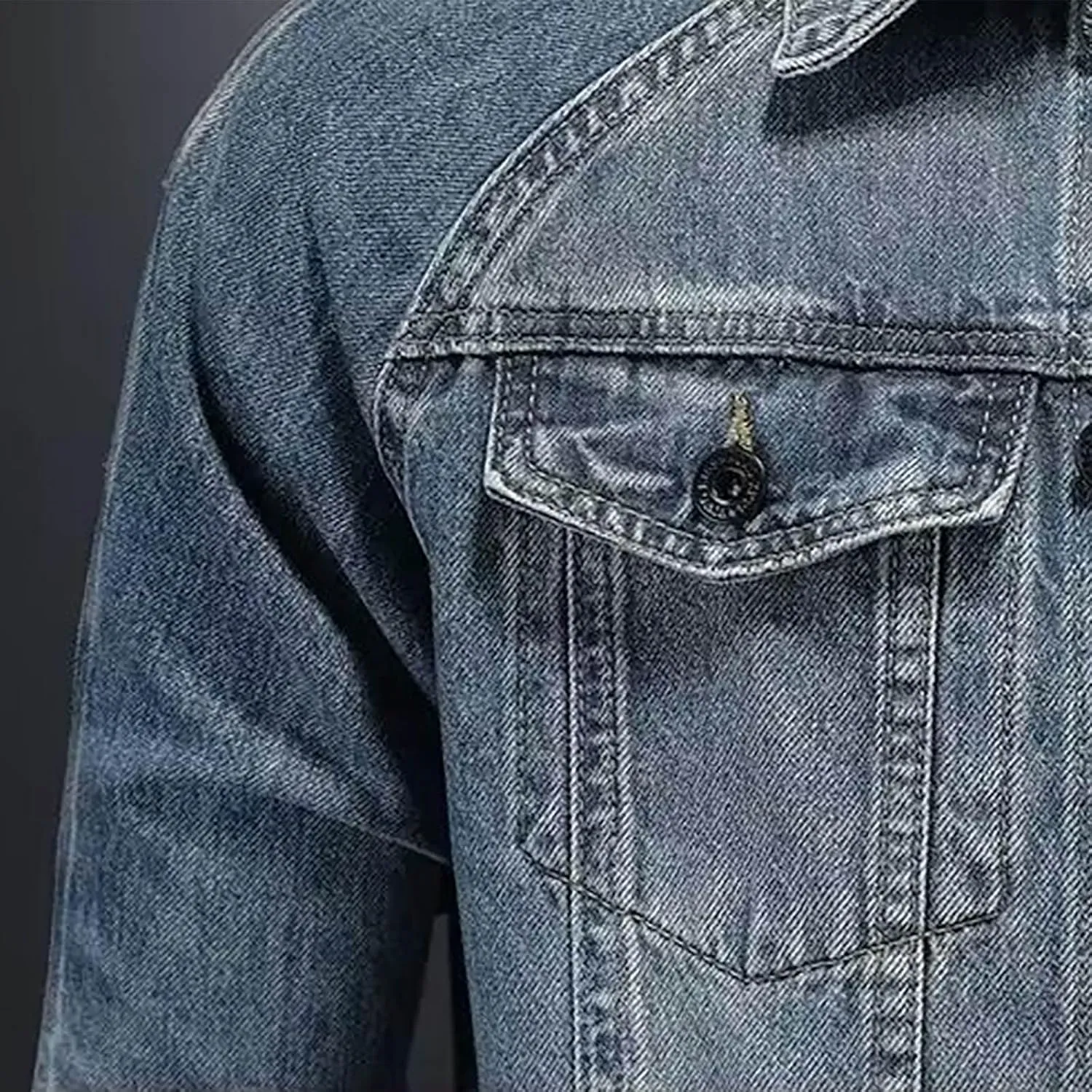 Mens Jackets Turtle Neck Denim Jackets Outerwear for Man Long Sleeve Work Western Winter Fall Jackets 2025