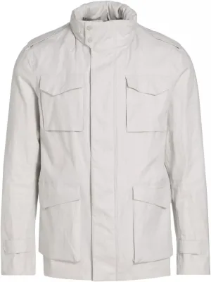 Mens Laminar Linen Field Jacket 46 Light Grey IT 56