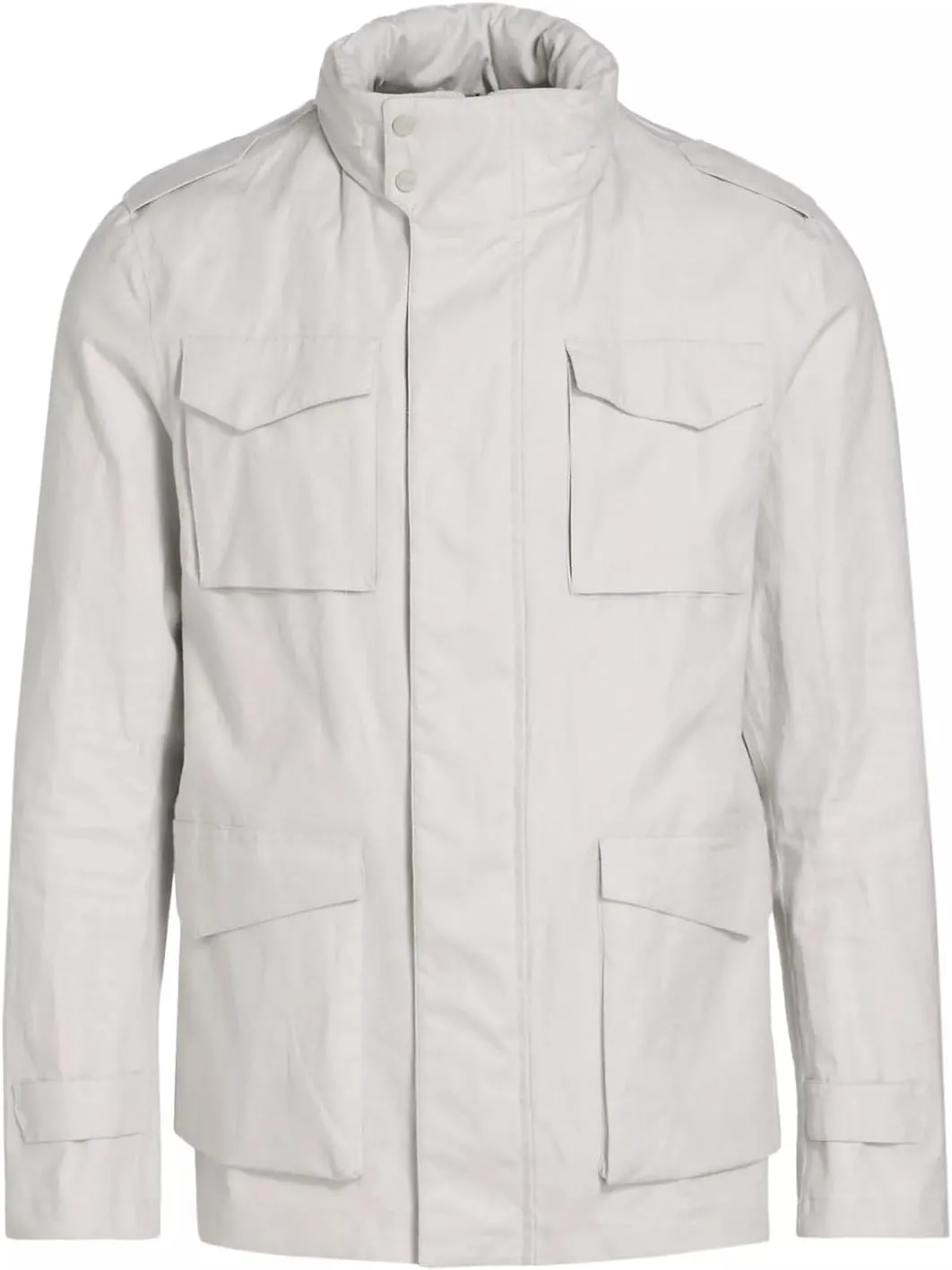 Mens Laminar Linen Field Jacket 46 Light Grey IT 56