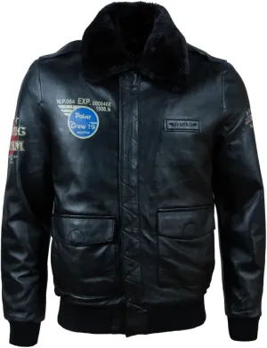 Men's Super-Soft Real Leather Aviator Pilot Bomber Airforce Jacket (G5SQ)