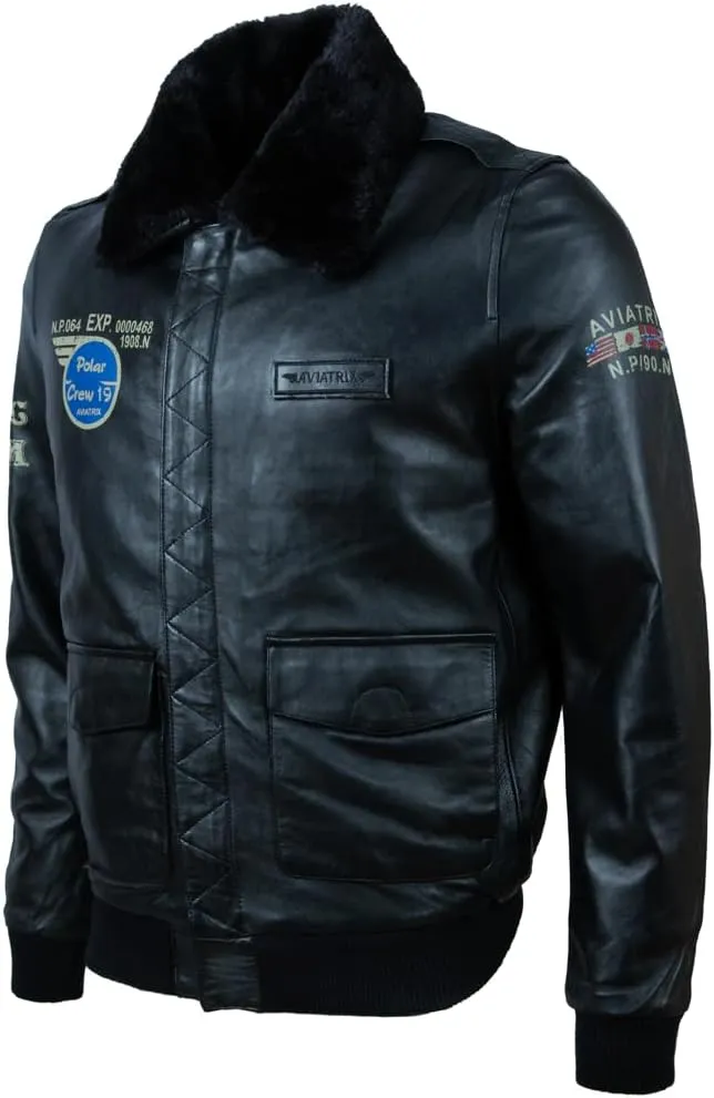 Men's Super-Soft Real Leather Aviator Pilot Bomber Airforce Jacket (G5SQ)