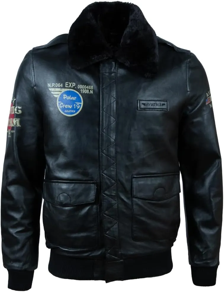 Men's Super-Soft Real Leather Aviator Pilot Bomber Airforce Jacket (G5SQ)
