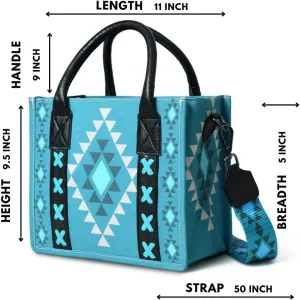 Merbaa Canvas Aztec Tote Bag for Women - Boho Shoulder Purses and Handbags