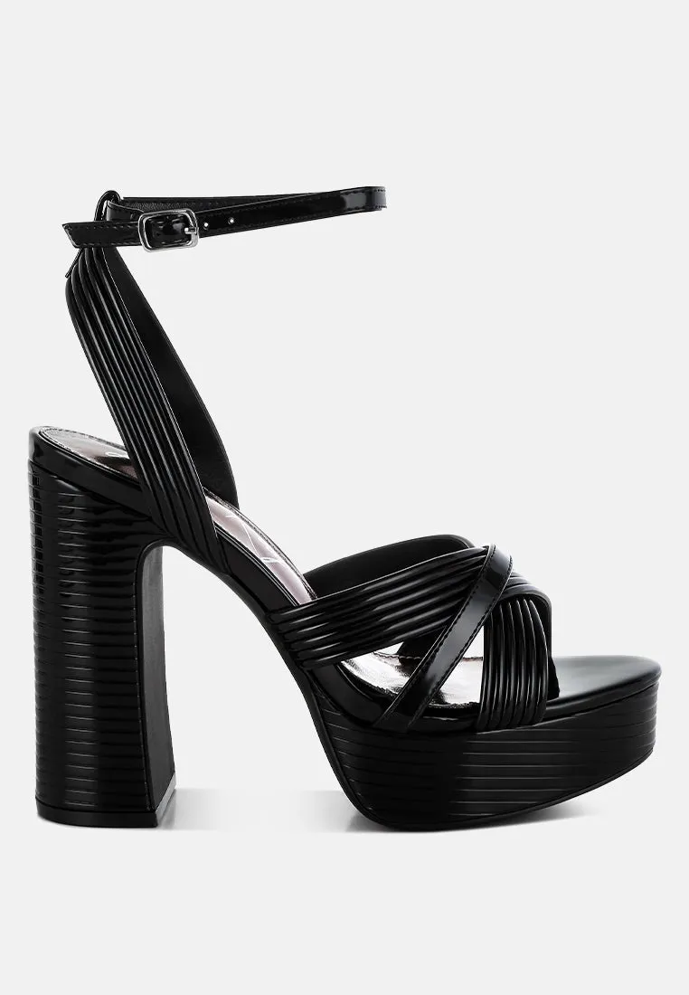 Metallic Ankle Strap Heel Sandals By RUW