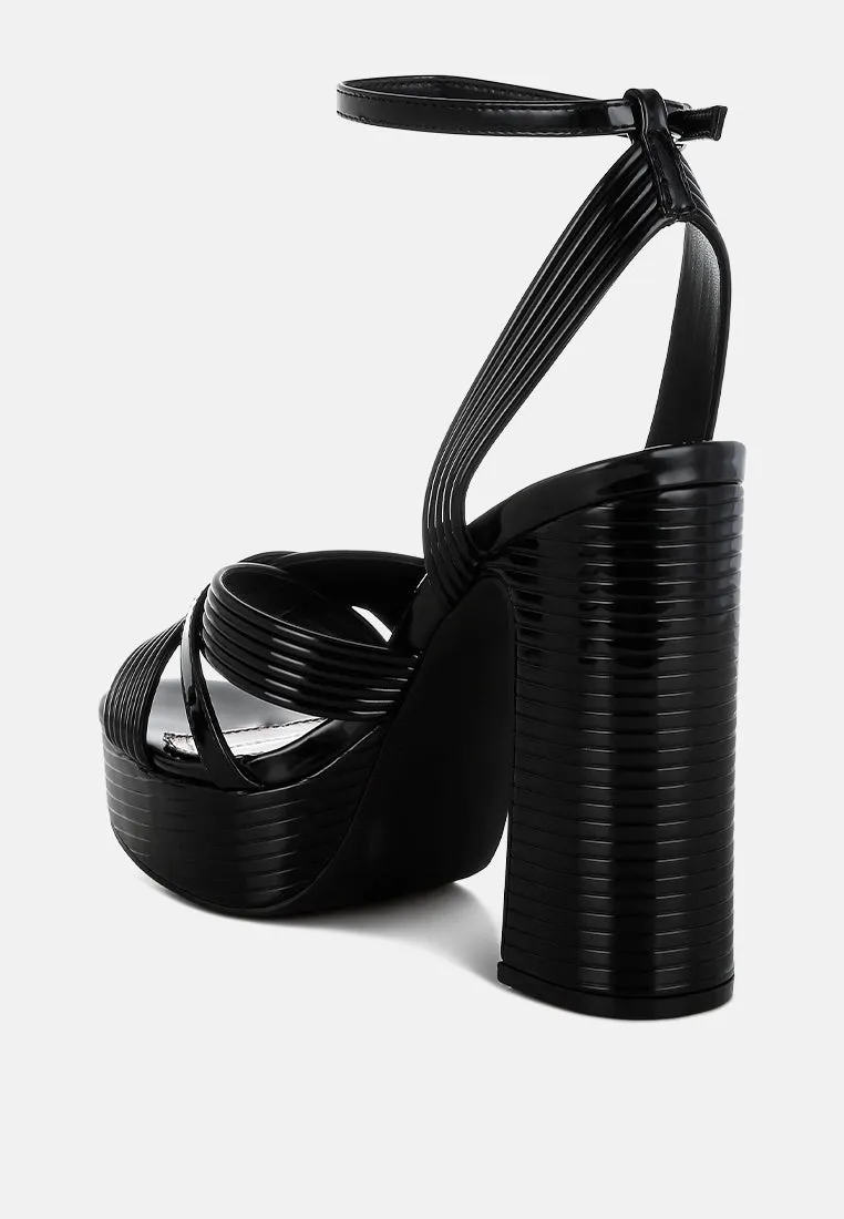 Metallic Ankle Strap Heel Sandals By RUW