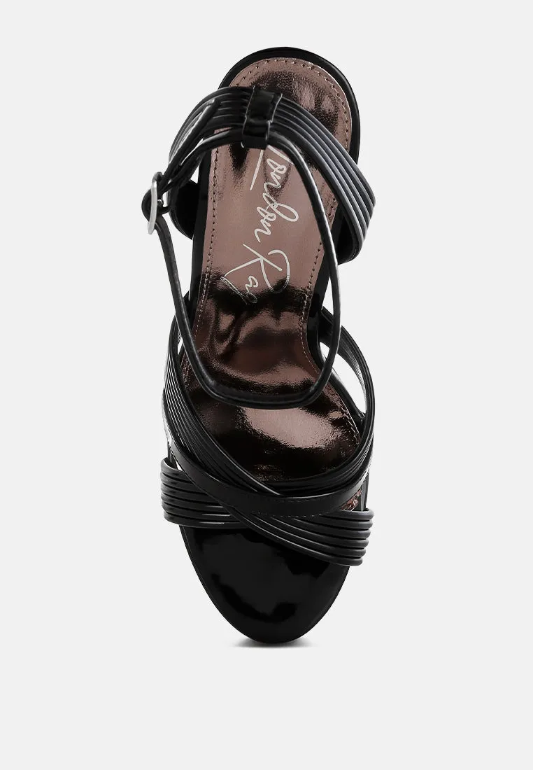 Metallic Ankle Strap Heel Sandals By RUW