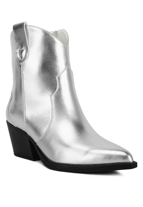 Metallic Faux Leather Boots