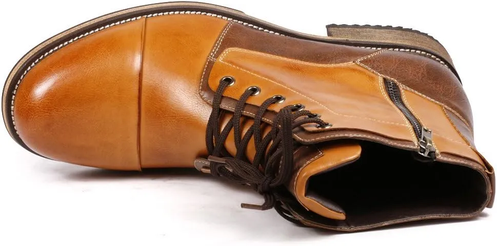 Metrocharm MC003 Men's Lace Up Cap Toe Formal Dress Casual Fashion Boots