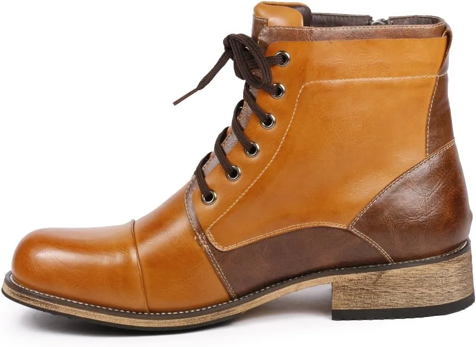 Metrocharm MC003 Men's Lace Up Cap Toe Formal Dress Casual Fashion Boots