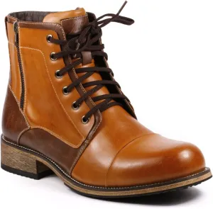 Metrocharm MC003 Men's Lace Up Cap Toe Formal Dress Casual Fashion Boots